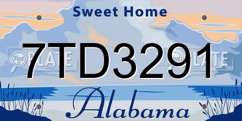7TD3291 Alabama License Plate
