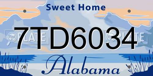 7TD6034 Alabama License Plate