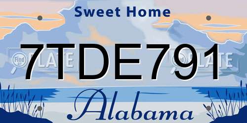 7TDE791 Alabama License Plate