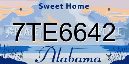 7TE6642 Alabama License Plate