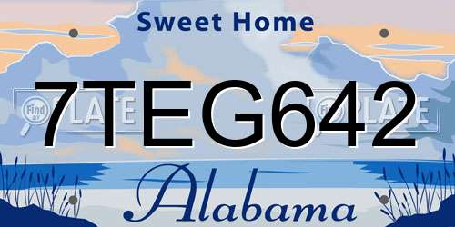 7TEG642 Alabama License Plate