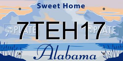 7TEH17 Alabama License Plate