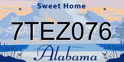 7TEZ076 Alabama License Plate