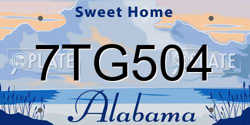 7TG504 Alabama License Plate