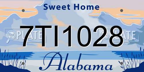 7TI1028 Alabama License Plate