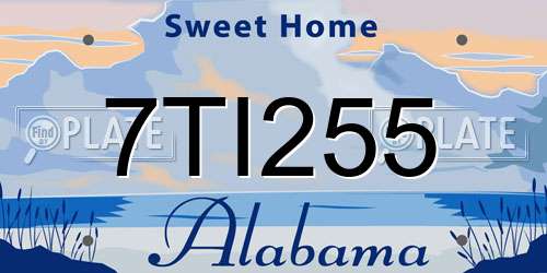 7TI255 Alabama License Plate