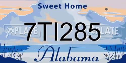 7TI285 Alabama License Plate