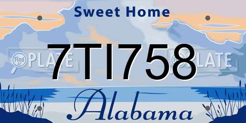 7TI758 Alabama License Plate