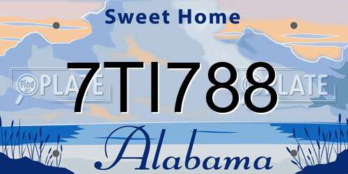 7TI788 Alabama License Plate