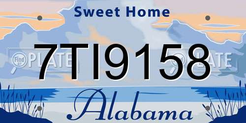 7TI9158 Alabama License Plate