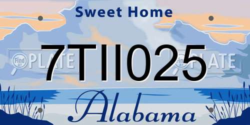 7TII025 Alabama License Plate