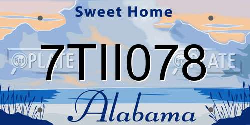 7TII078 Alabama License Plate