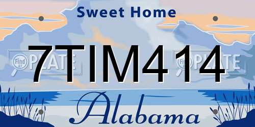 7TIM414 Alabama License Plate
