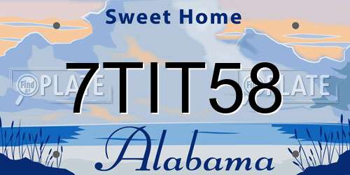 7TIT58 Alabama License Plate