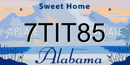 7TIT85 Alabama License Plate