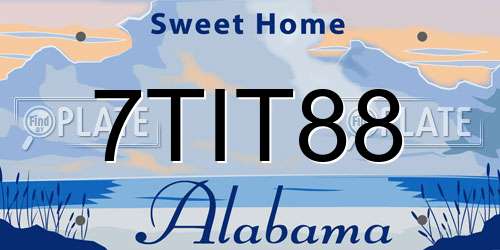 7TIT88 Alabama License Plate
