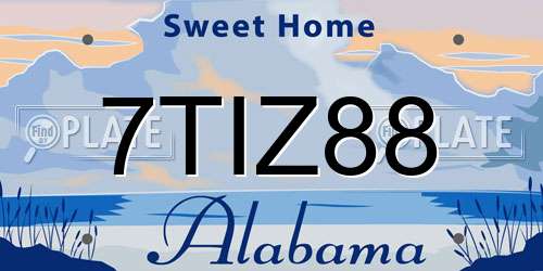 7TIZ88 Alabama License Plate