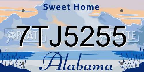 7TJ5255 Alabama License Plate