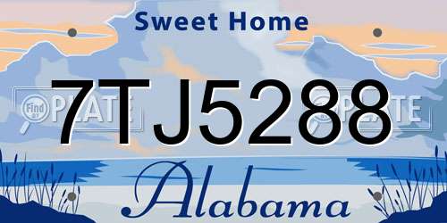 7TJ5288 Alabama License Plate