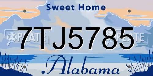 7TJ5785 Alabama License Plate
