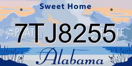 7TJ8255 Alabama License Plate
