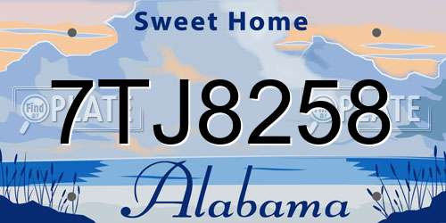 7TJ8258 Alabama License Plate