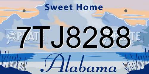 7TJ8288 Alabama License Plate