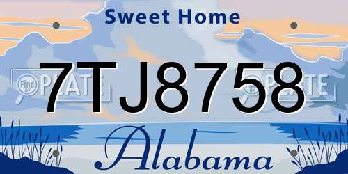 7TJ8758 Alabama License Plate