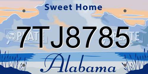7TJ8785 Alabama License Plate