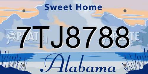 7TJ8788 Alabama License Plate