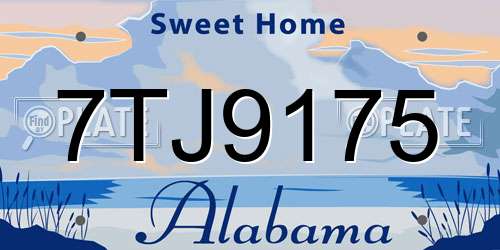 7TJ9175 Alabama License Plate