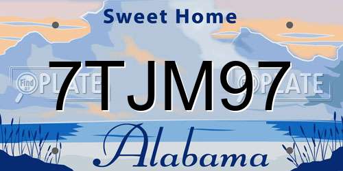 7TJM97 Alabama License Plate