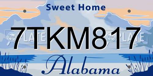 7TKM817 Alabama License Plate