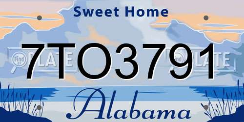 7TO3791 Alabama License Plate