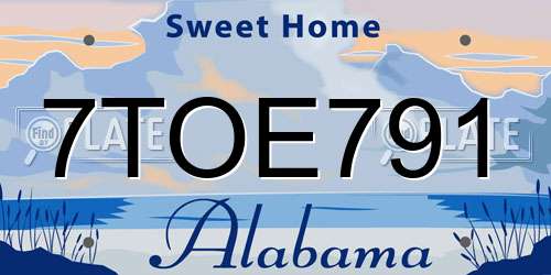 7TOE791 Alabama License Plate