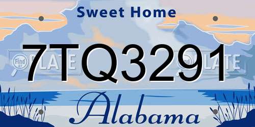 7TQ3291 Alabama License Plate