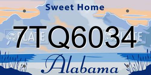 7TQ6034 Alabama License Plate