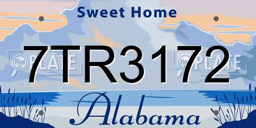 7TR3172 Alabama License Plate