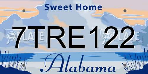 7TRE122 Alabama License Plate