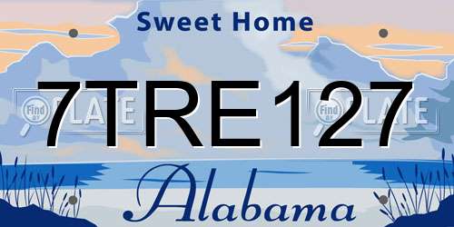 7TRE127 Alabama License Plate