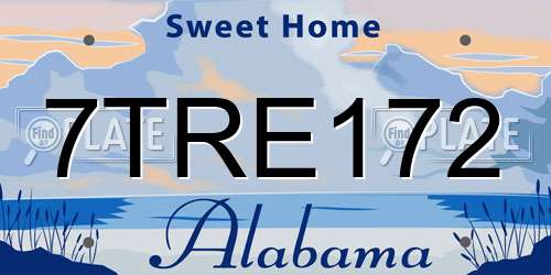 7TRE172 Alabama License Plate