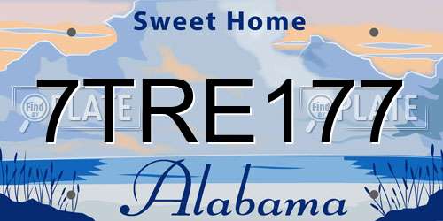 7TRE177 Alabama License Plate