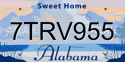 7TRV955 Alabama License Plate