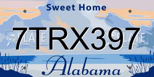 7TRX397 Alabama License Plate