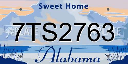7TS2763 Alabama License Plate