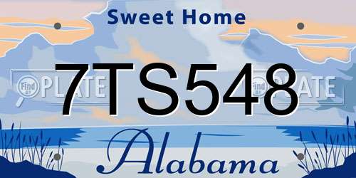 7TS548 Alabama License Plate