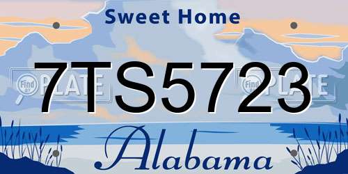 7TS5723 Alabama License Plate