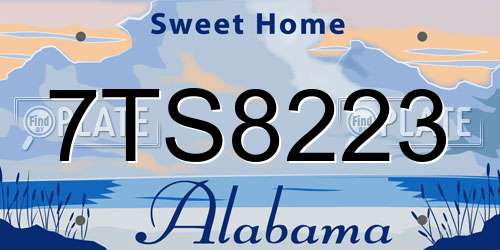 7TS8223 Alabama License Plate