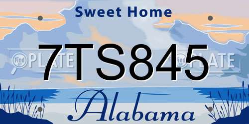 7TS845 Alabama License Plate