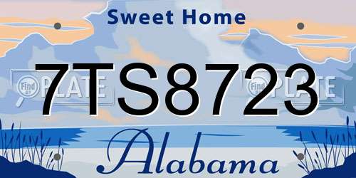 7TS8723 Alabama License Plate